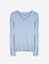 sweter - LENZING™ ECOVERO™ - jasny niebieski