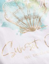 T-Shirt - Glitzerprint - Wei&szlig;