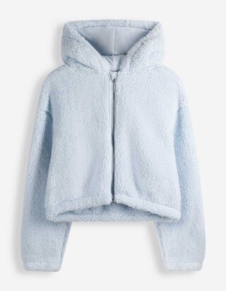 Sweatjacke - Teddyfell - Hellblau