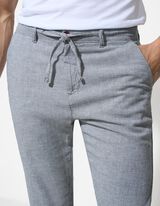 Pantalon chino - Revers cousus au bas des jambes - Vert
