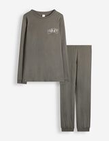 Pyjama set van shirt en broek - Print - Donkergrijs
