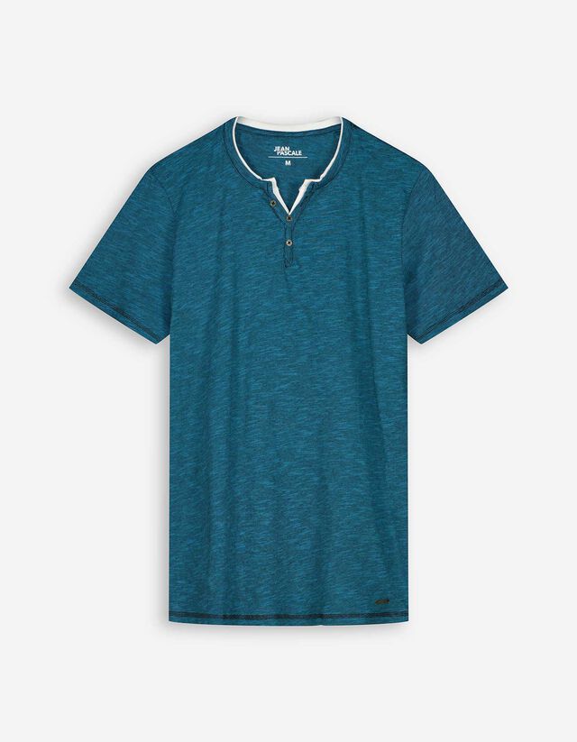 T-shirt - Dubbellaagse look - blauw