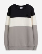 Sweatshirt - Color-Blocking - dunkelgrau