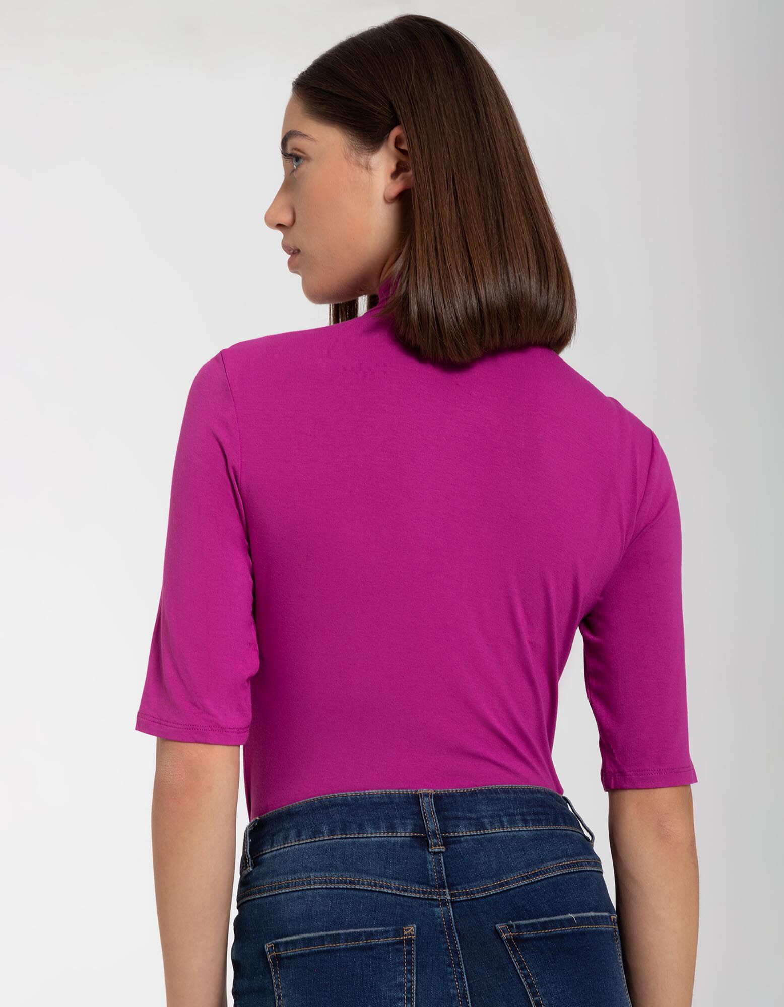 T-shirt - Viscose m&eacute;lang&eacute;e - Lilas fonc&eacute;