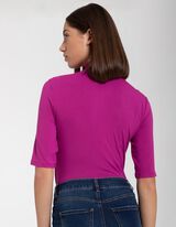T-shirt - Viscose m&eacute;lang&eacute;e - Lilas fonc&eacute;