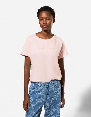 T-Shirt - Stickereien - rosa