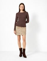 Maglia a manica lunga - Contenuto di modal - Marrone scuro