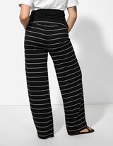 Těhotenské kalhoty - Proužky - cerná