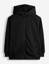 Sweatjacke - Oversized Fit - Schwarz