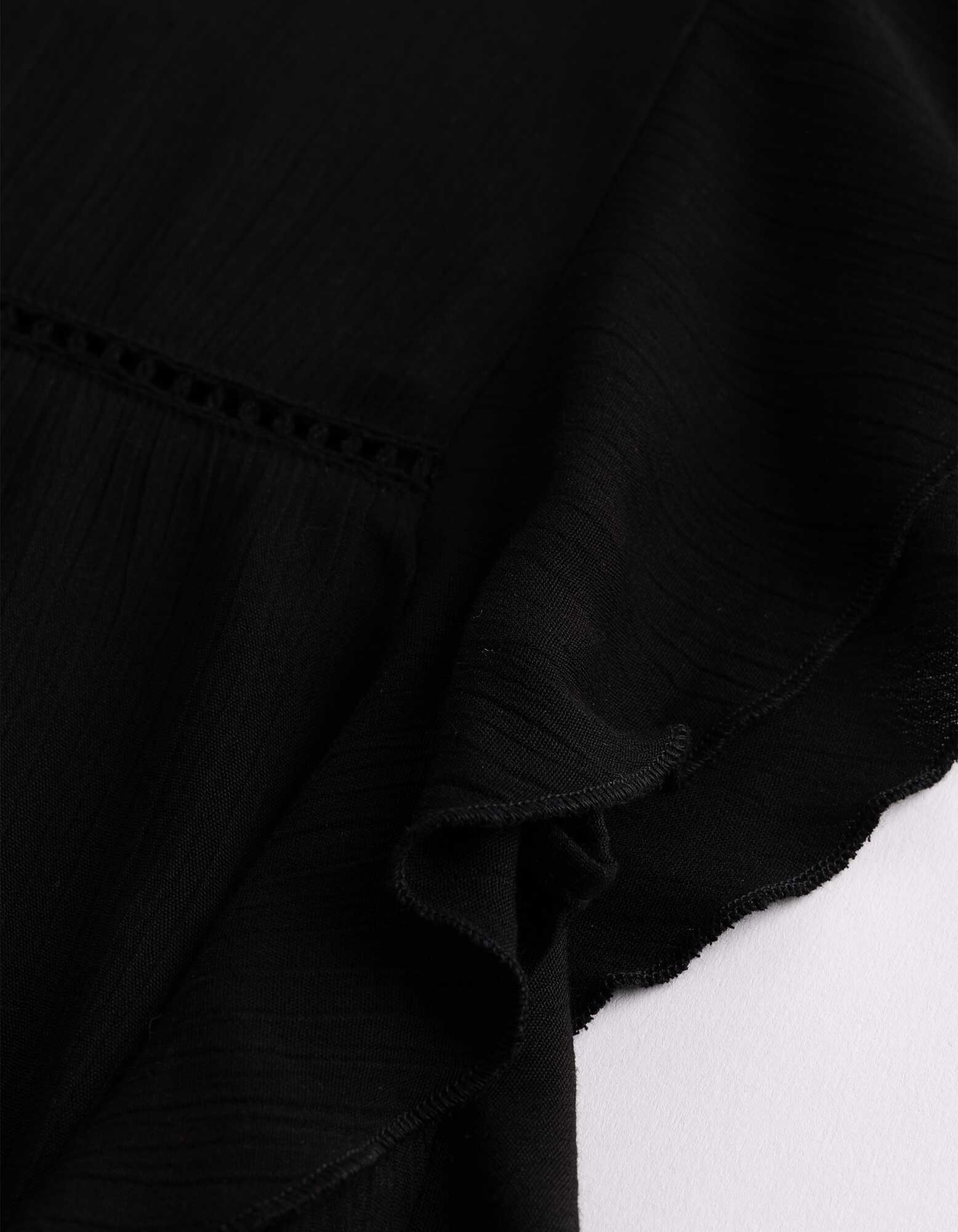 Blusenshirt - einfarbig - Schwarz