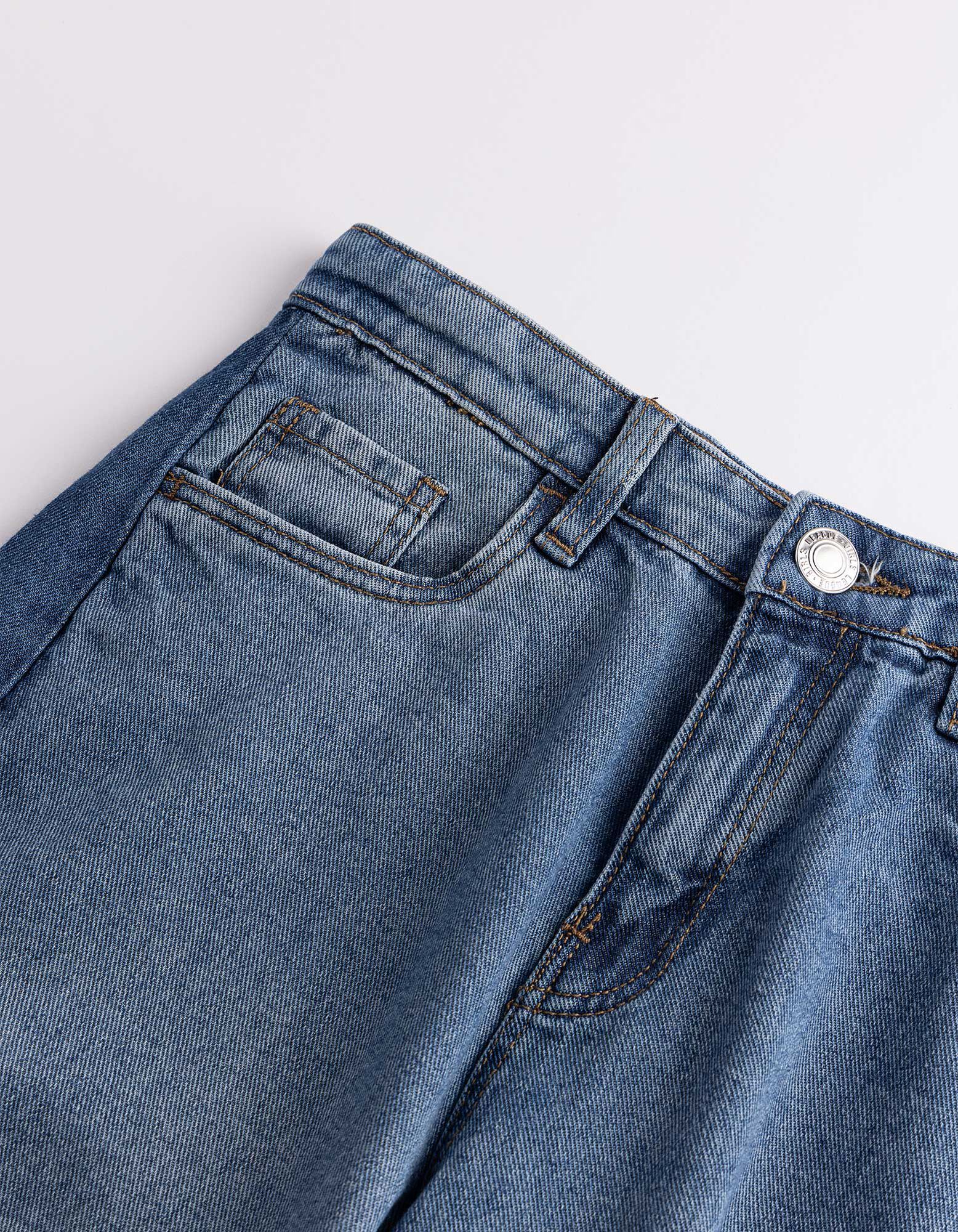 Jeans - Kontrasteins&auml;tze - blau