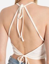Top - Allacciatura al collo - bianco
