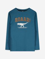 Langarmshirt - Print - dunkelblau