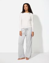 Pyžamové nohavice - Štruktúrovaný materiál - seda
