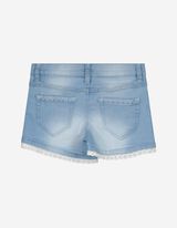 Jeansshorts - Stickereien - hellblau
