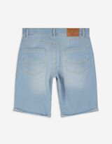 Denim short - Vaste pijpomslag - lichtblauw