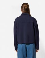 Sweatjacke - Knopfleiste - dunkelblau