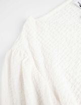 Maglia a manica lunga - Aspetto grinzoso - bianco