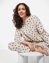 Pyjamaoberteil - Baumwolle - beige