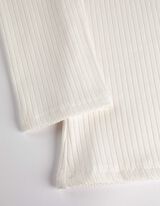 Langarmshirt - Mockneck - weiß