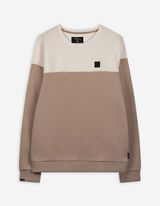 Sweatshirt - Color-Blocking - beige