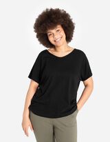 Póló - Ejtett vállú - fekete