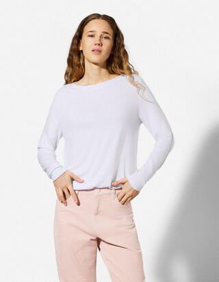 Langarmshirt - einfarbig - wei&szlig;