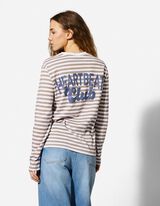 Langarmshirt - Streifen - hellbraun