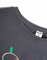 Hossz&uacute; ujj&uacute; felső - Flitteres - s&ouml;t&eacute;tsz&uuml;rke