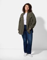 Blusa lunga - Taschina sul petto - verde scuro