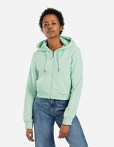 Trumpas džemperis - Gobtuvas su įvertu raišteliu - zalias