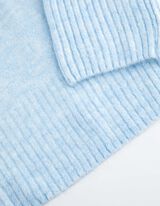 Pleteni pulover - V-izrez - svetlo-plava