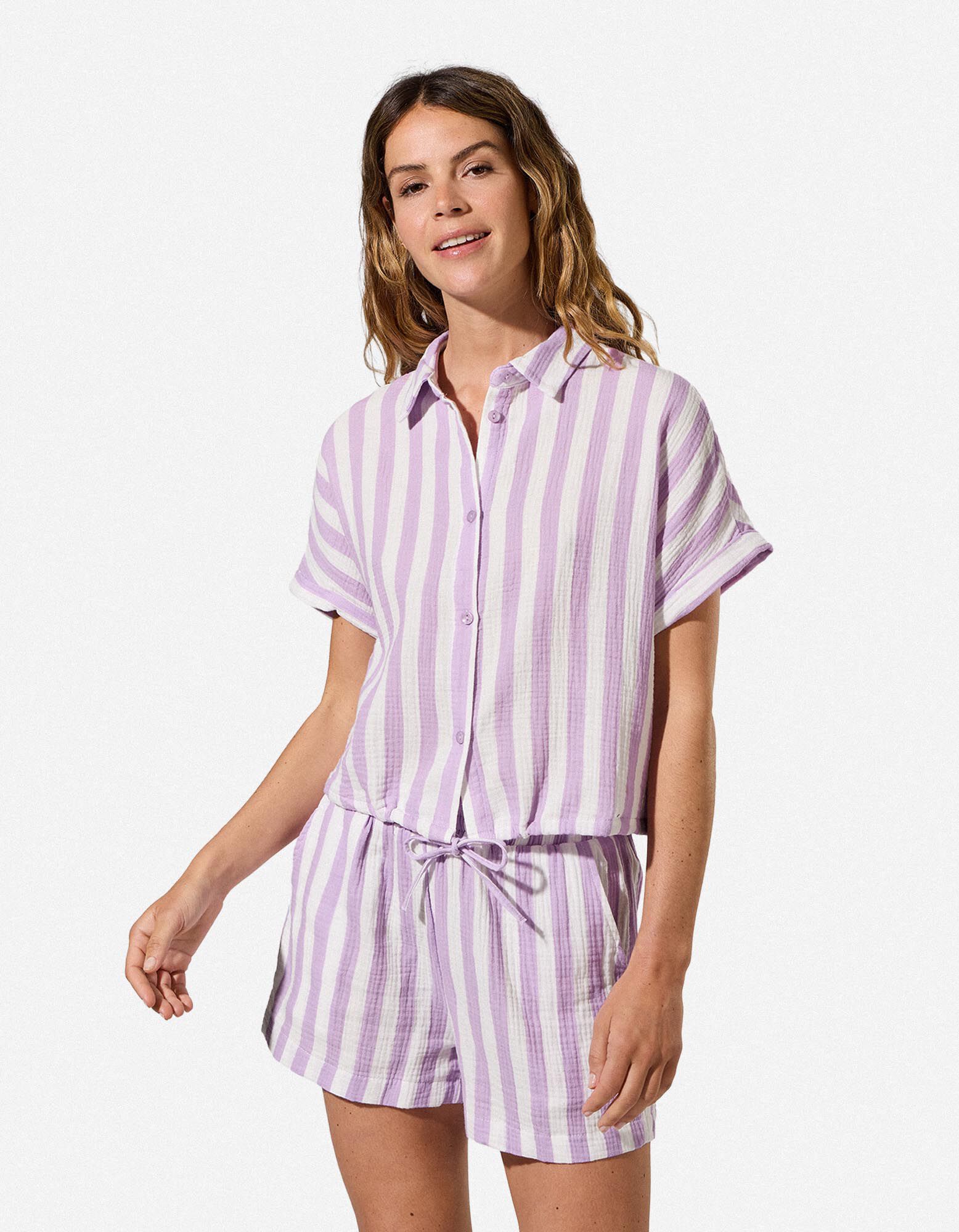 Chemisier - Imprim&eacute; all-over - ros&eacute; tendre 