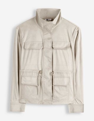 Veste - Similicuir - Beige