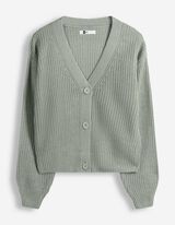 Strickjacke - Knopfleiste - Khaki