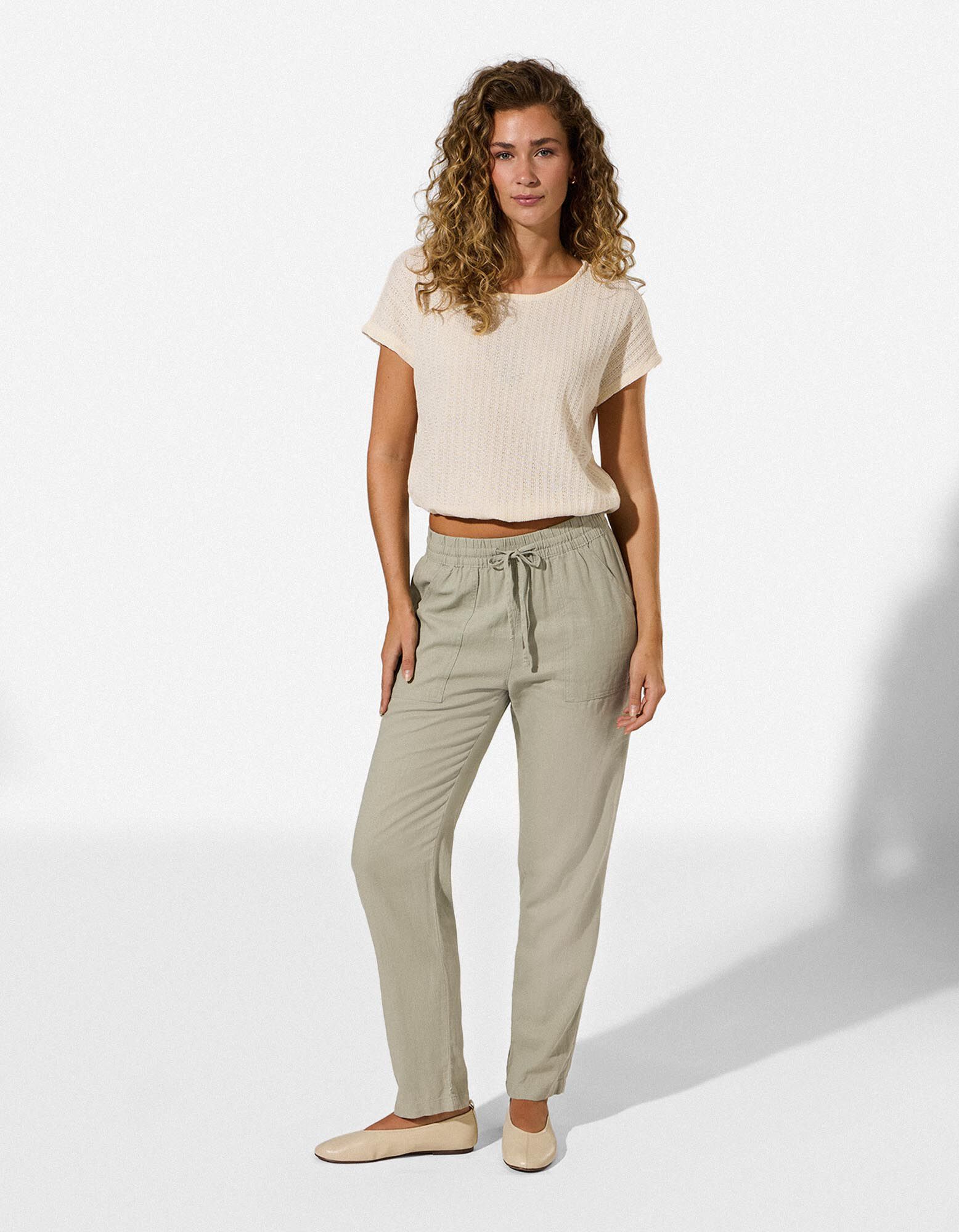 Broek - Linnenmix - groen