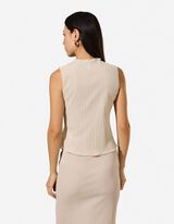 Top - Cr&ecirc;pe - Beige