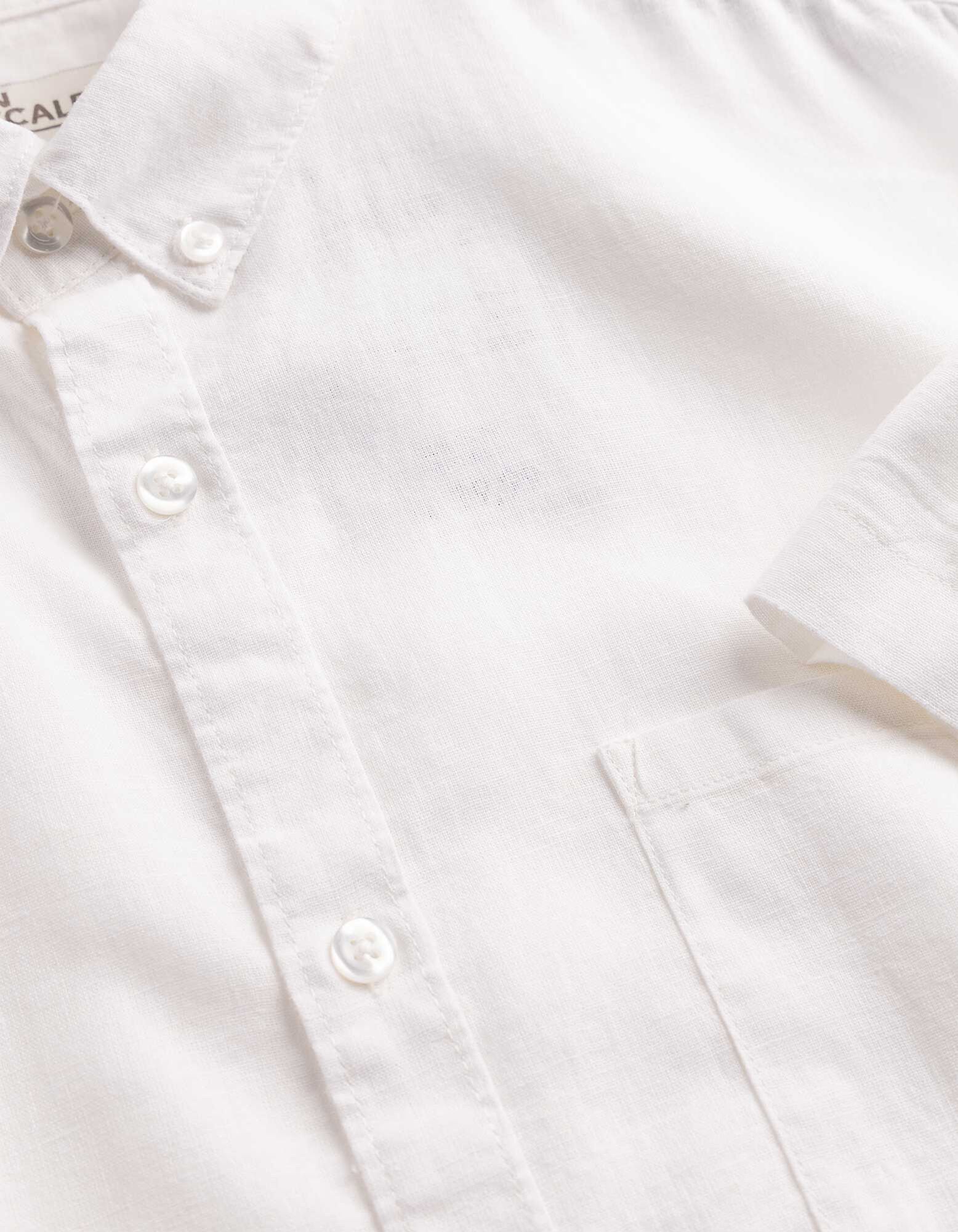 Hemd - Leinen-Mix - wei&szlig;