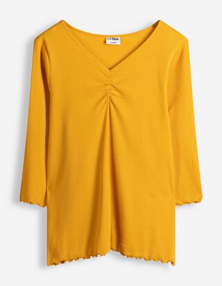 Langarmshirt - Dreiviertel&auml;rmel - Gelb