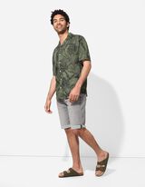 Short en jean - Revers cousus au bas des jambes - Gris