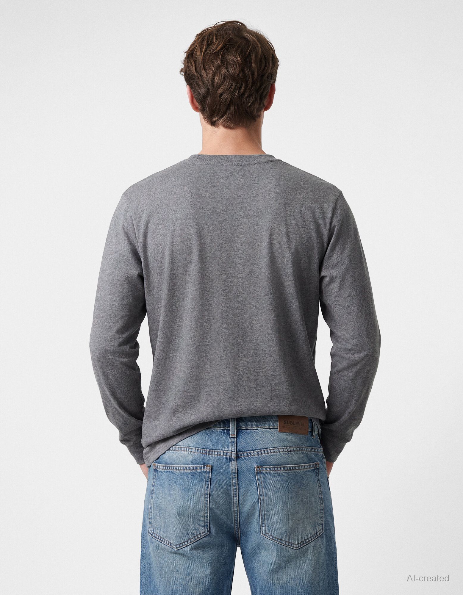 Tričko s dlh&yacute;mi ruk&aacute;vmi - Oversized Fit - Tmavosiv&aacute;
