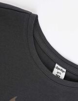 koszulka z długim rękawem - błyszczący nadruk - ciemny szary