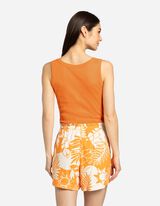 Ujjatlan felső - Bordázott - narancs