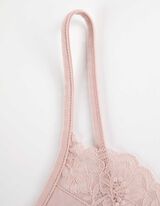 Ujjatlan felső - Csipker&aacute;t&eacute;ttel - rozsaszin