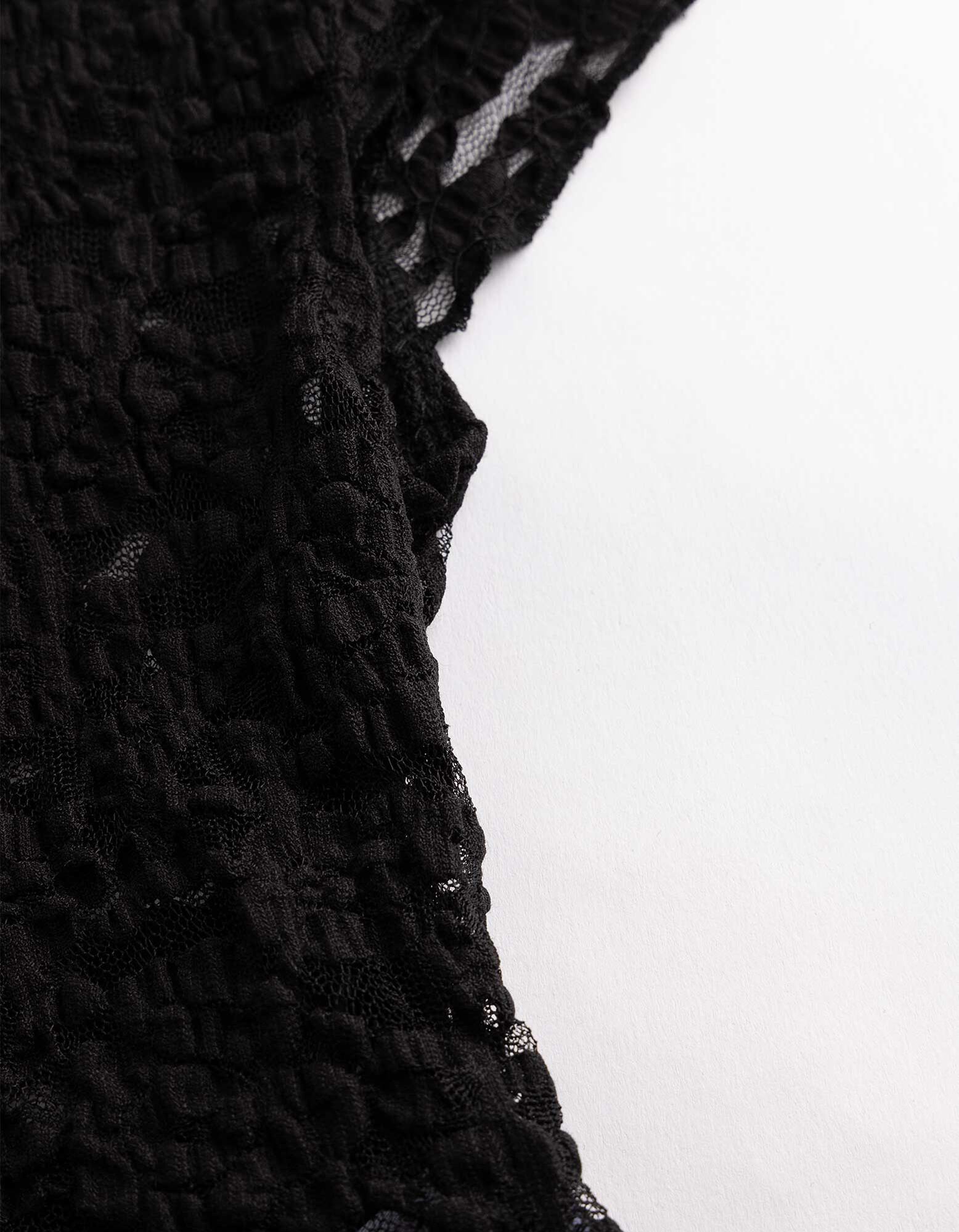 T-Shirt - Muschelsaum - Schwarz