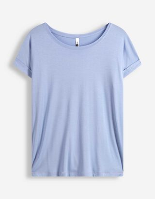 T-Shirt - Viskose-Mix - hellblau