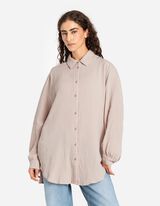 Camicia blusata - Mussola - beige
