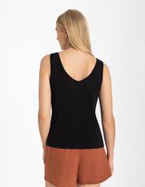 Ujjatlan felső - Csom&oacute;zott - fekete