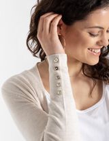 Ilgas kardiganas - Viskozės mi&scaron;inys - smelio spalvos