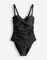 Badeanzug - einfarbig - schwarz